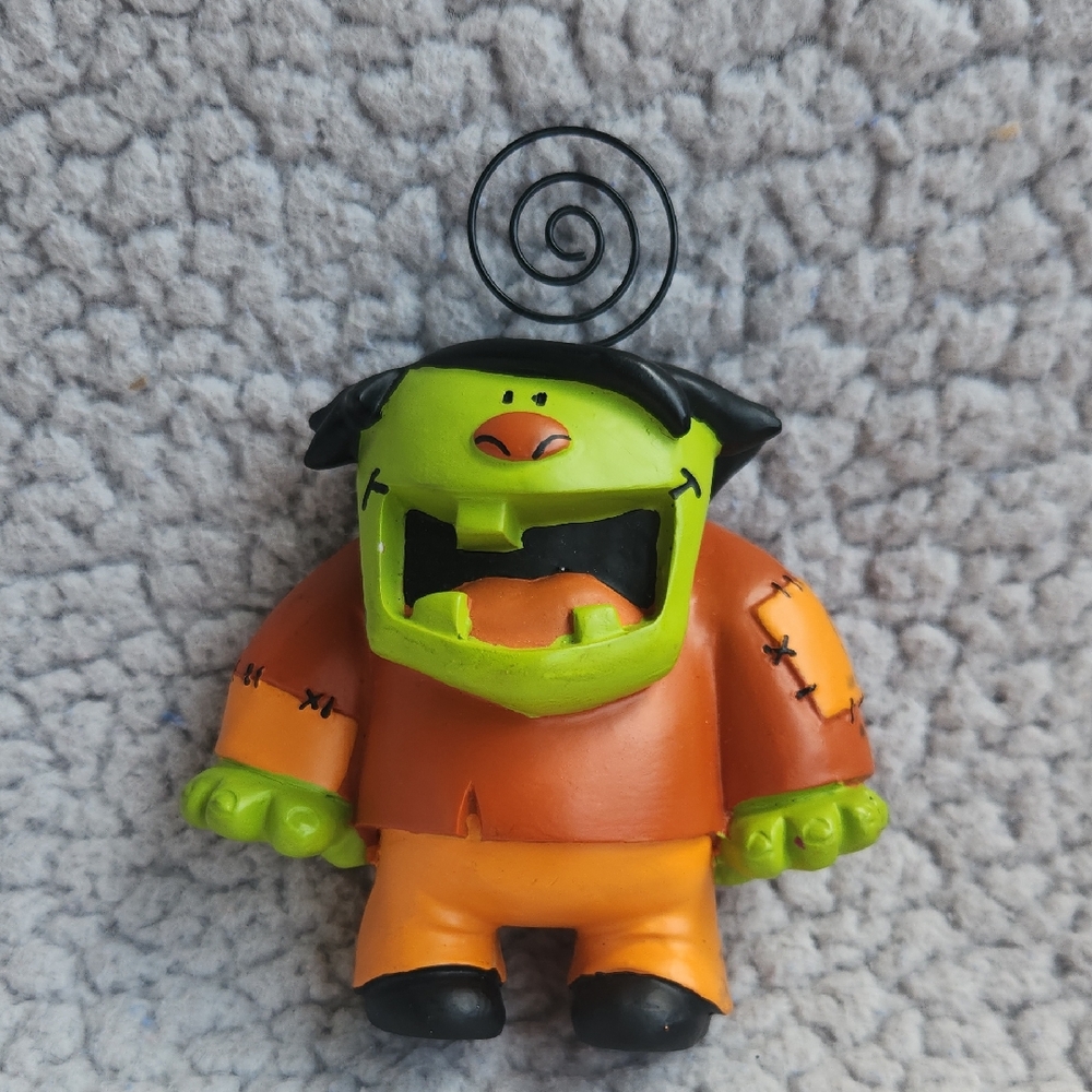 Halloween , Silly, Fun Frankenstein Note Holder Knick Knack Figurine